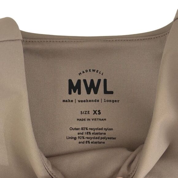 Madewell MWL Form Racerback Crop Top neutral tan beige xs - Picture 3 of 12